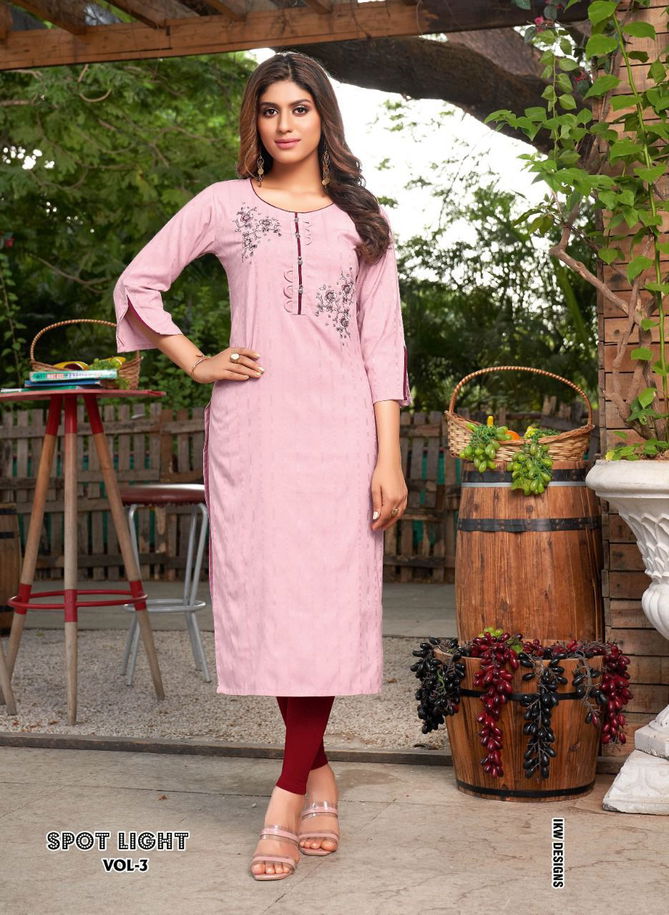 Spotlight 3 New Latest Designer Traditional Wear Rayon Kurtis Collection